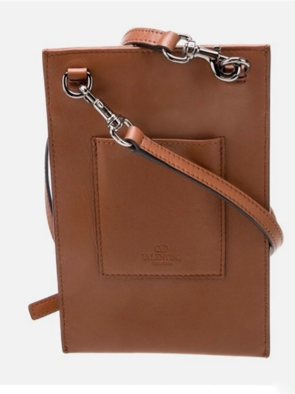 Valentino Rockstud Brown Leather Smartphone Case NWT